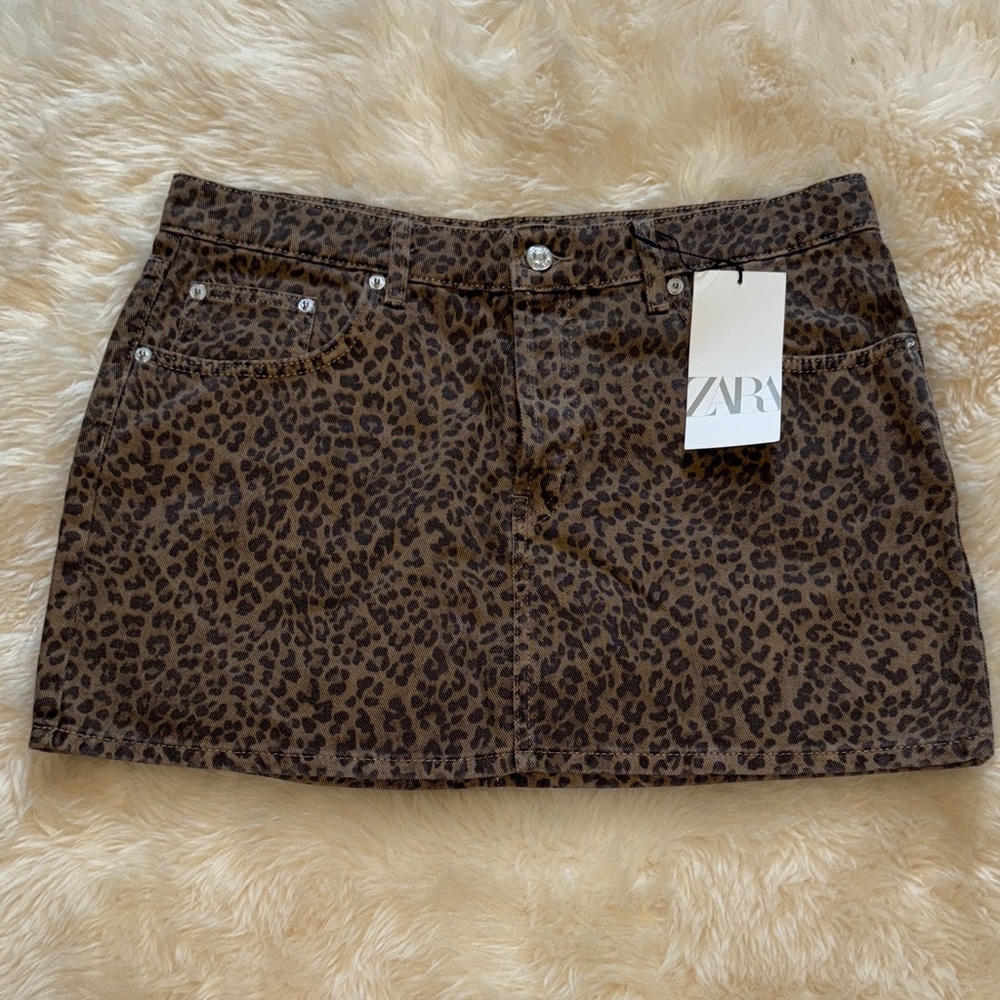Zara Animal Print Mini Skirt